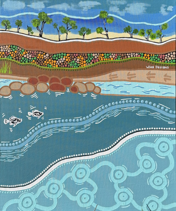 Jazz Matthews, Wilay Designs, Still Reflections By The Waterways, 50cm x 60cm