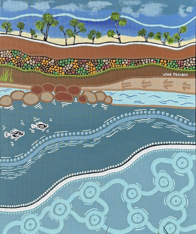 Jazz Matthews, Wilay Designs, Still Reflections By The Waterways, 50cm x 60cm